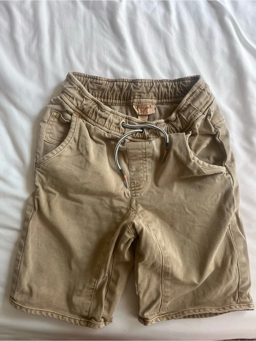 Light Blue Cotton Drawstring Shorts + Khaki Drawstring Shorts Du